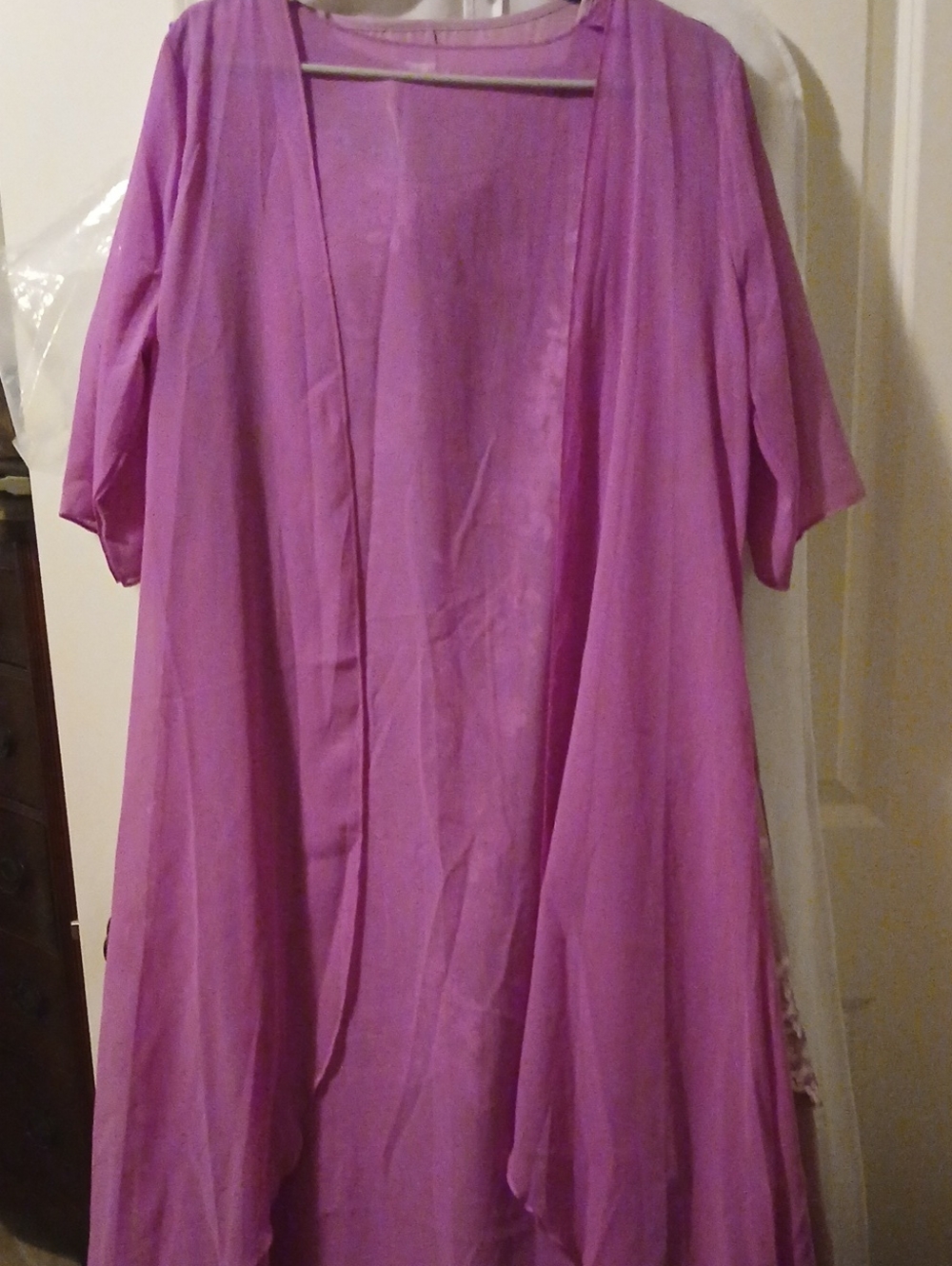 Purple Women's Open-Front Shirt - Lightweight Draped Style